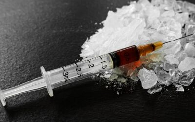 Methamphetamin Drug on Spoon,Speed Drug Addiction