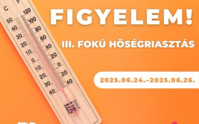 Harmadfokú hőségriasztás – Vigyázzunk magunkra és egymásra a kánikulában!
