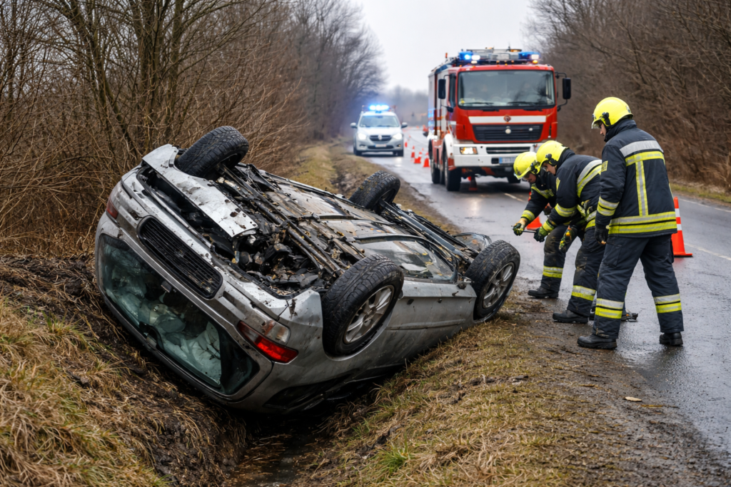 Baleset történt Apagynál, a 41-es főúton