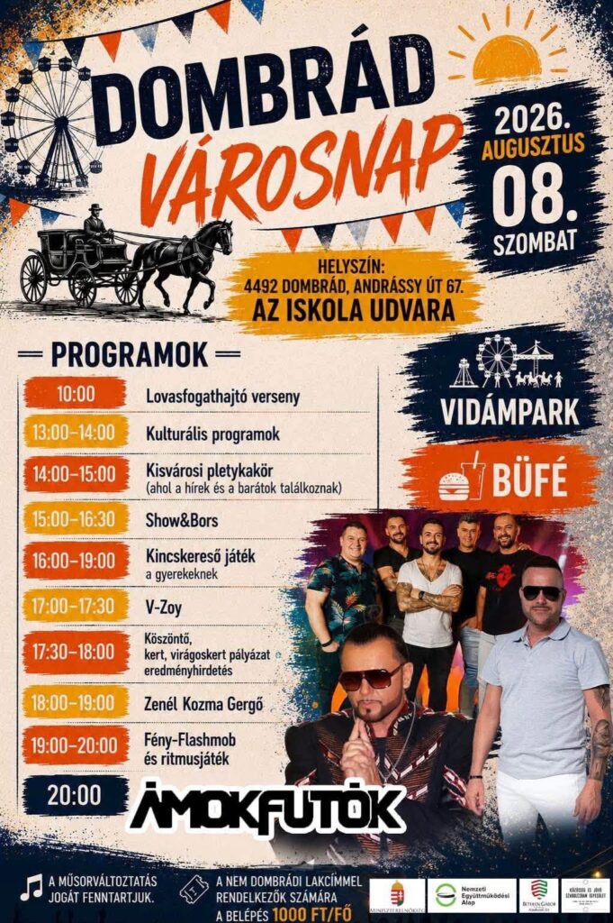Programajánló: egész napos kikapcsolódás vár a Dombrádi Városnapon